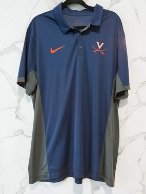 Nike Dri-FIT Polo Shirt Mens XL University of Virginia UVA Cavaliers Blue